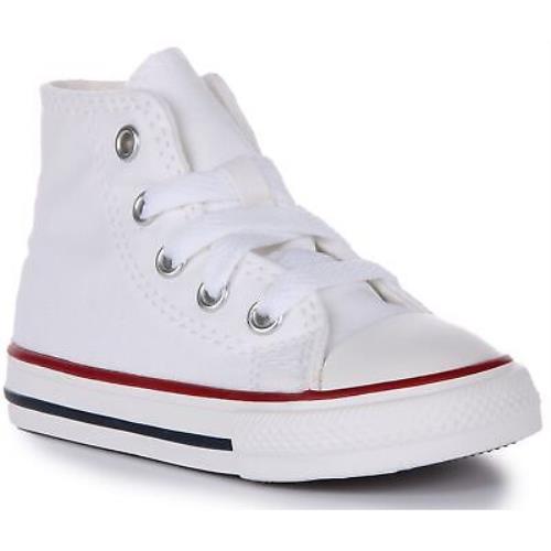 Converse 7J253C All Star Classic Hi Timeless Sneaker White Infants US 2 - 9