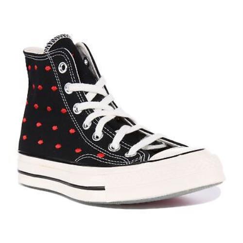 Converse A01600C Chuck 70s Hi Womens Canvas Sneakers In Black Red Size US 5 - 11