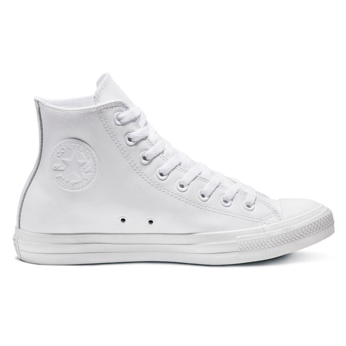 Converse Men`s Chuck Taylor All Star Luxe Leather Hi Top Sneaker White