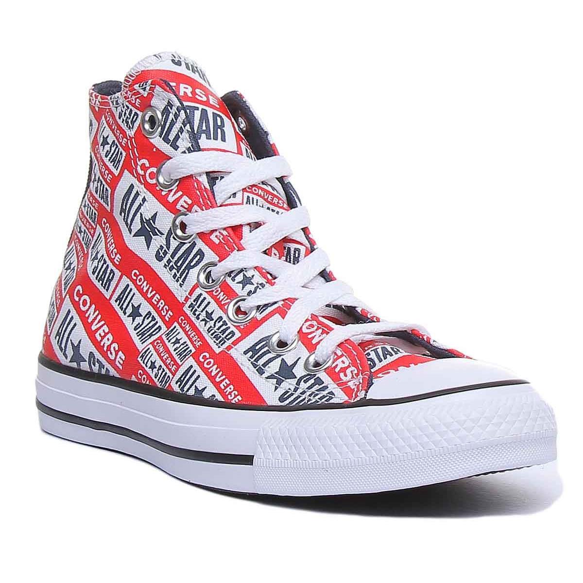 Converse 166984C Ct As Hi Logo All Over Lace Up In White Multi Size US 5 - 11