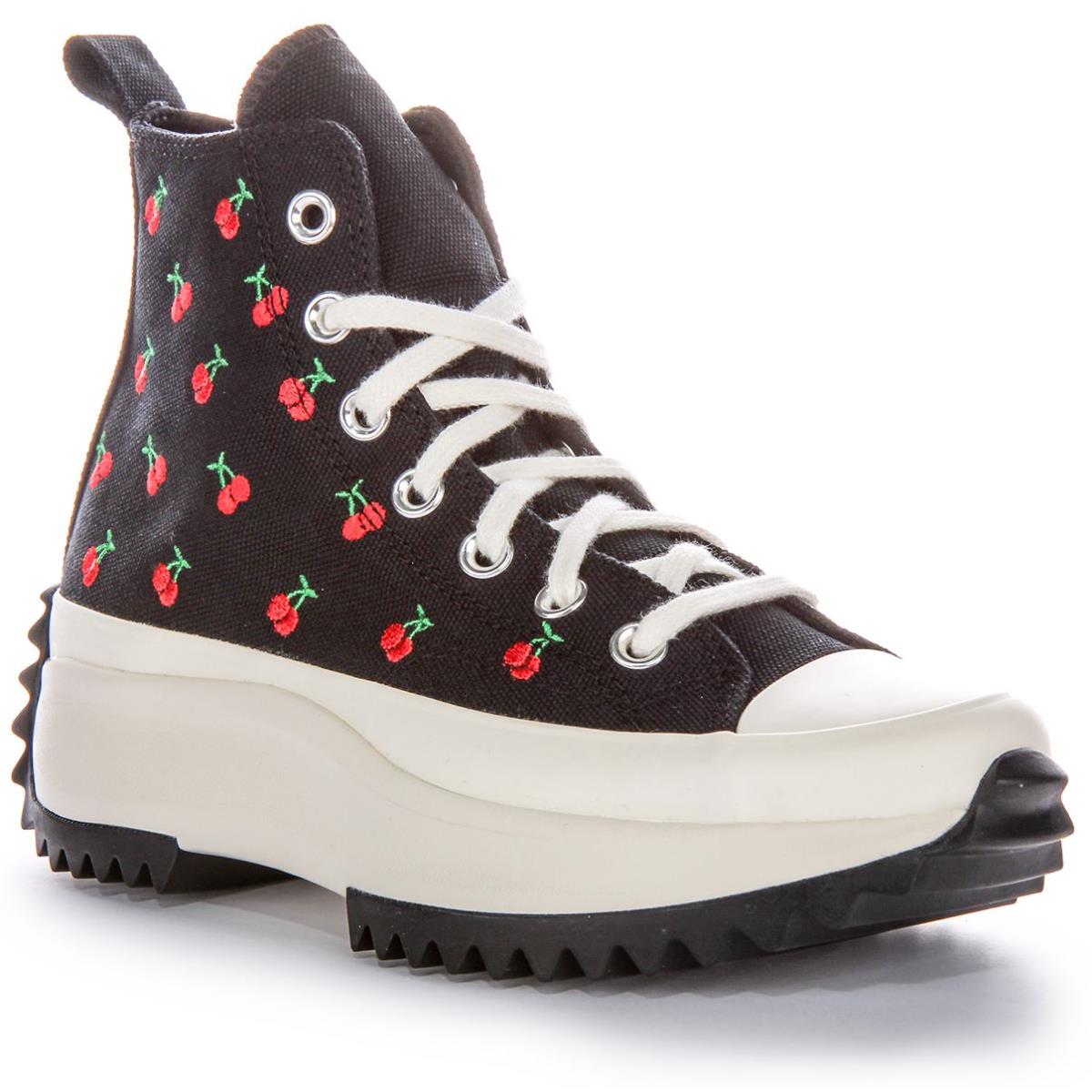 Converse A05246C Run Star Hike Hi Platform Lace Up Trainer Brown US 3- 12 BLACK RED