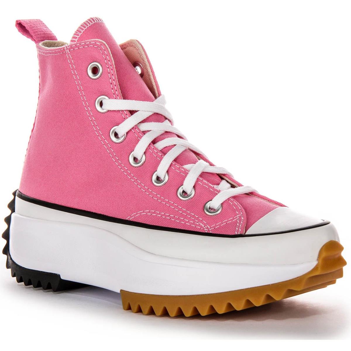 Converse A05246C Run Star Hike Hi Platform Lace Up Trainer Brown US 3- 12 PINK