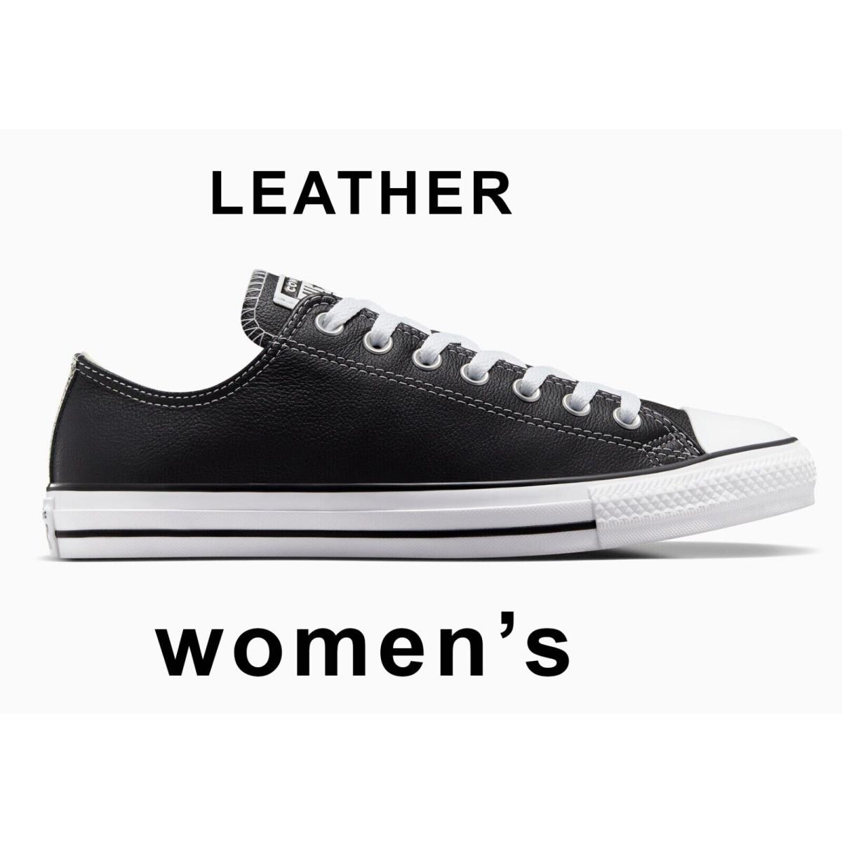 Converse Women`s Chuck Taylor All Star Luxe Leather Low Rubber Outsole Flexible Black