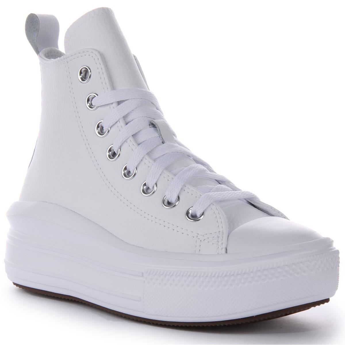 Converse A05538C All Star Move Platform Leather Trainer White Womens US 4 - 9