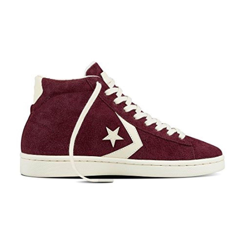 Men`s Converse Pro Leather Mid Dark Sangria/egret Fashion Casual 157691C - Dark Sangria/Egret