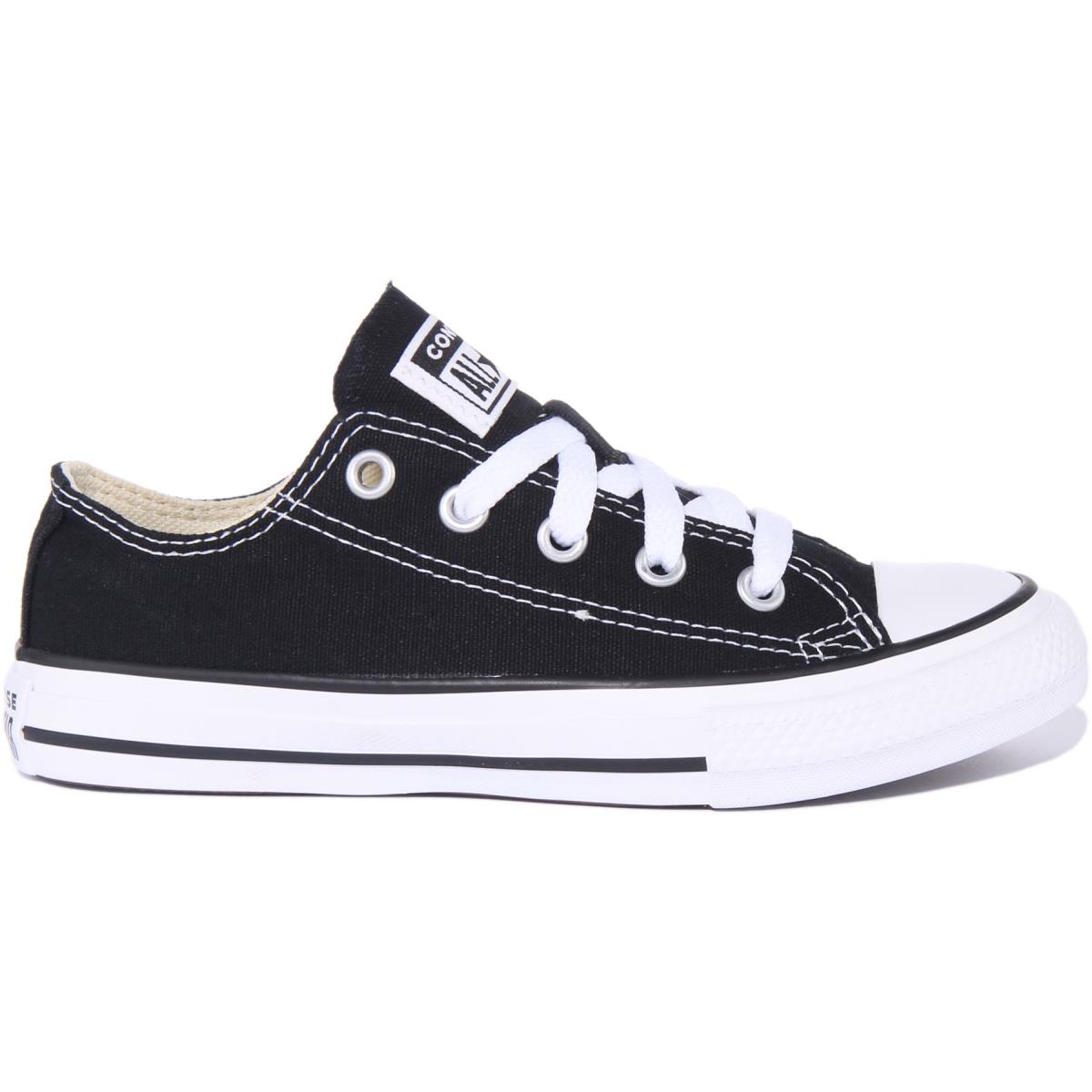 Converse Asox Core Kids Lace Up Low Top Canvas Sneakers In Black Size US 10 - 3