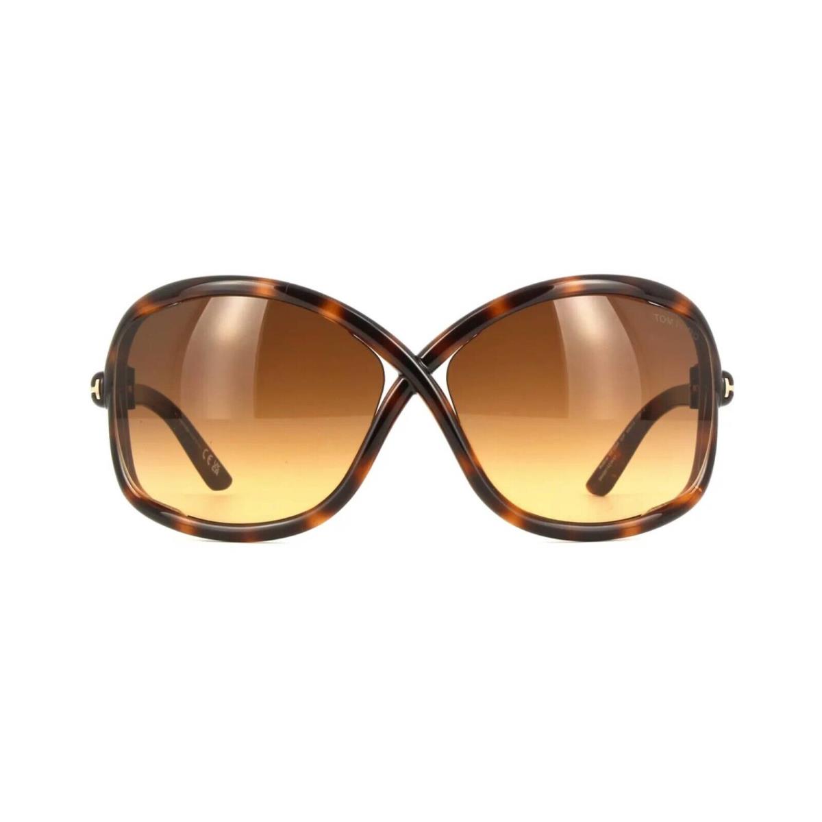 Tom Ford Bettina FT 1068 Dark Havana/brown Shaded 52F Sunglasses - Frame: Dark Havana, Lens: Brown Shaded