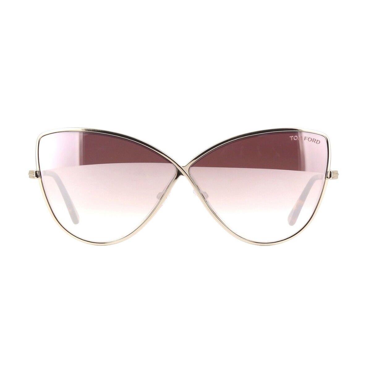 Tom Ford ELISE-02 FT 0569 Shiny Rose Gold/light Pink Mirror 28Z C Sunglasses