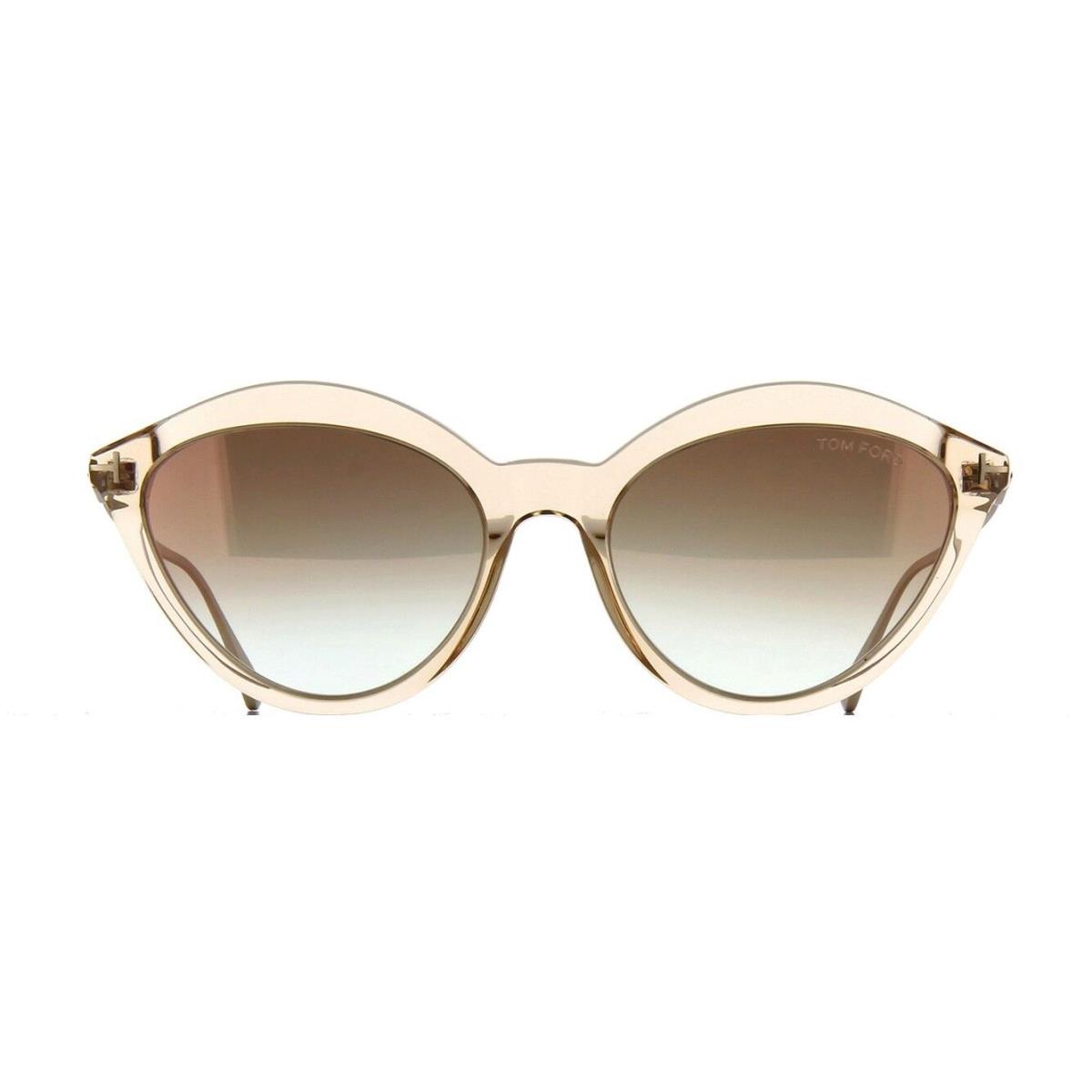 Tom Ford Chloe FT 0663 Light Brown Crystal/brown Shaded Mirror 45G Sunglasses