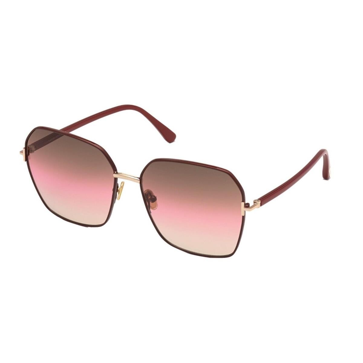 Tom Ford CLAUDIA-02 FT 0839 Burgundy/brown Shaded 69F Sunglasses