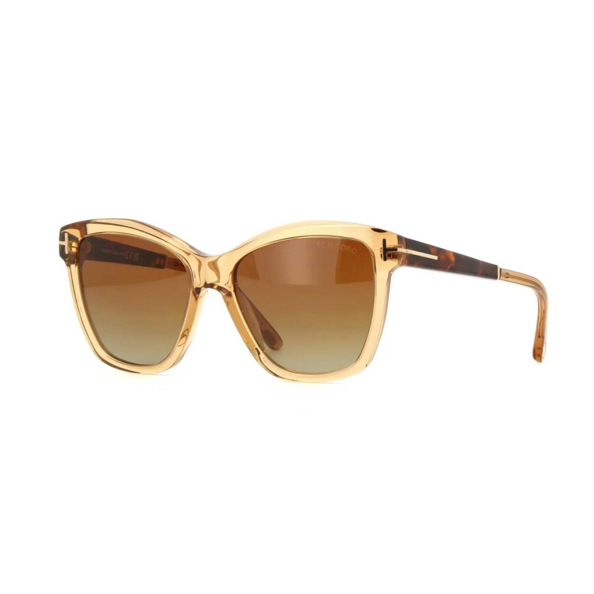 Tom Ford Lucia FT 1087 Brown Crystal/brown Shaded 45F Sunglasses