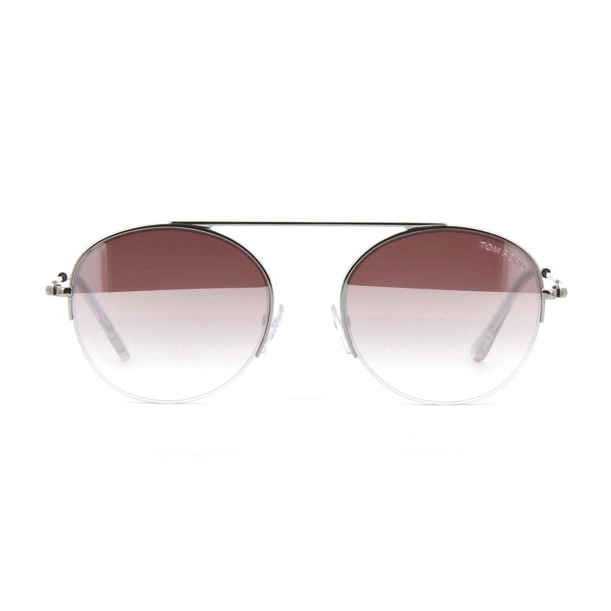 Tom Ford Finn FT 0668 Silver/red Gradient with Silver Mirror 16Z Sunglasses