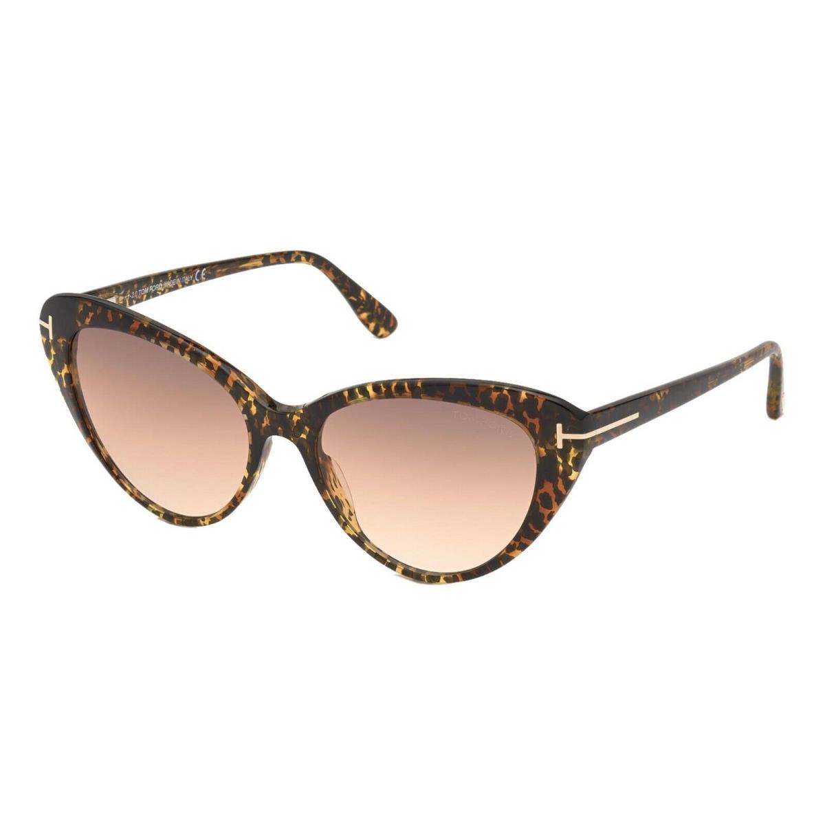 Tom Ford Harlow FT 0869 Dark Havana/light Brown Shaded 52F Sunglasses