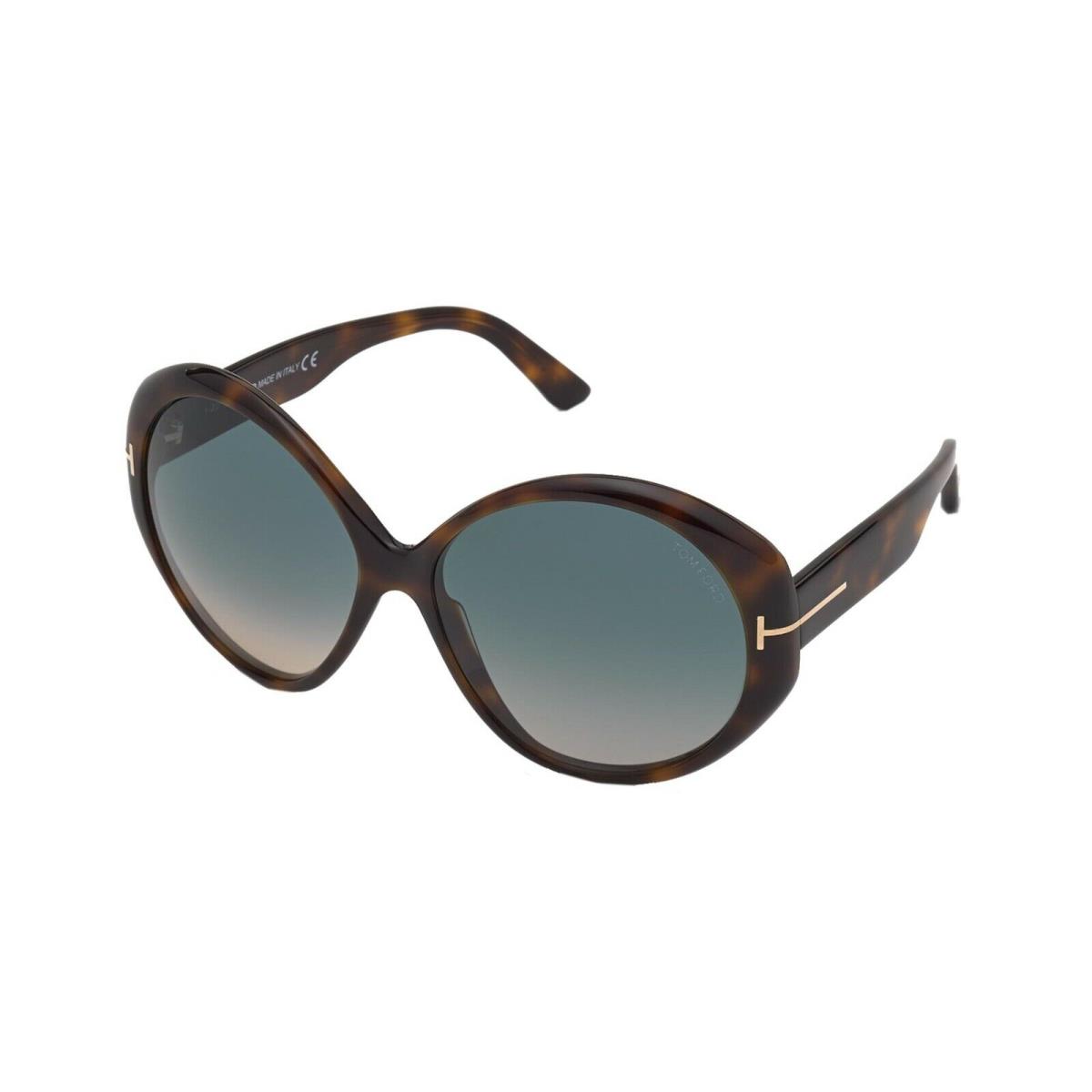 Tom Ford Terra FT 0848 Havana/green Shaded 53P Sunglasses