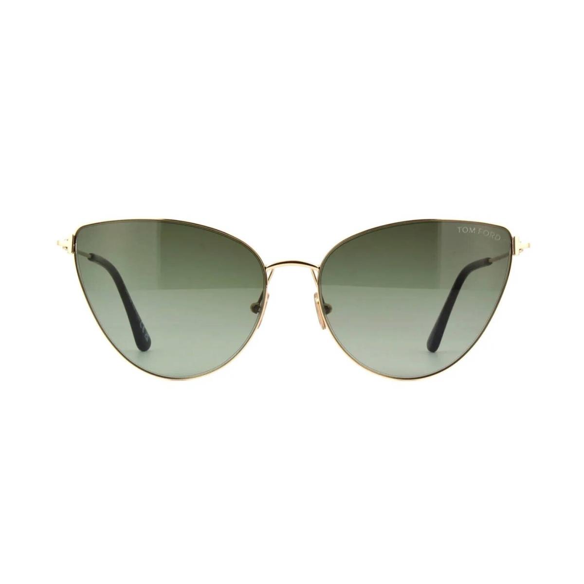 Tom Ford ANAIS-02 FT 1005 Shiny Rose Gold/grey Green Shaded 28B Sunglasses