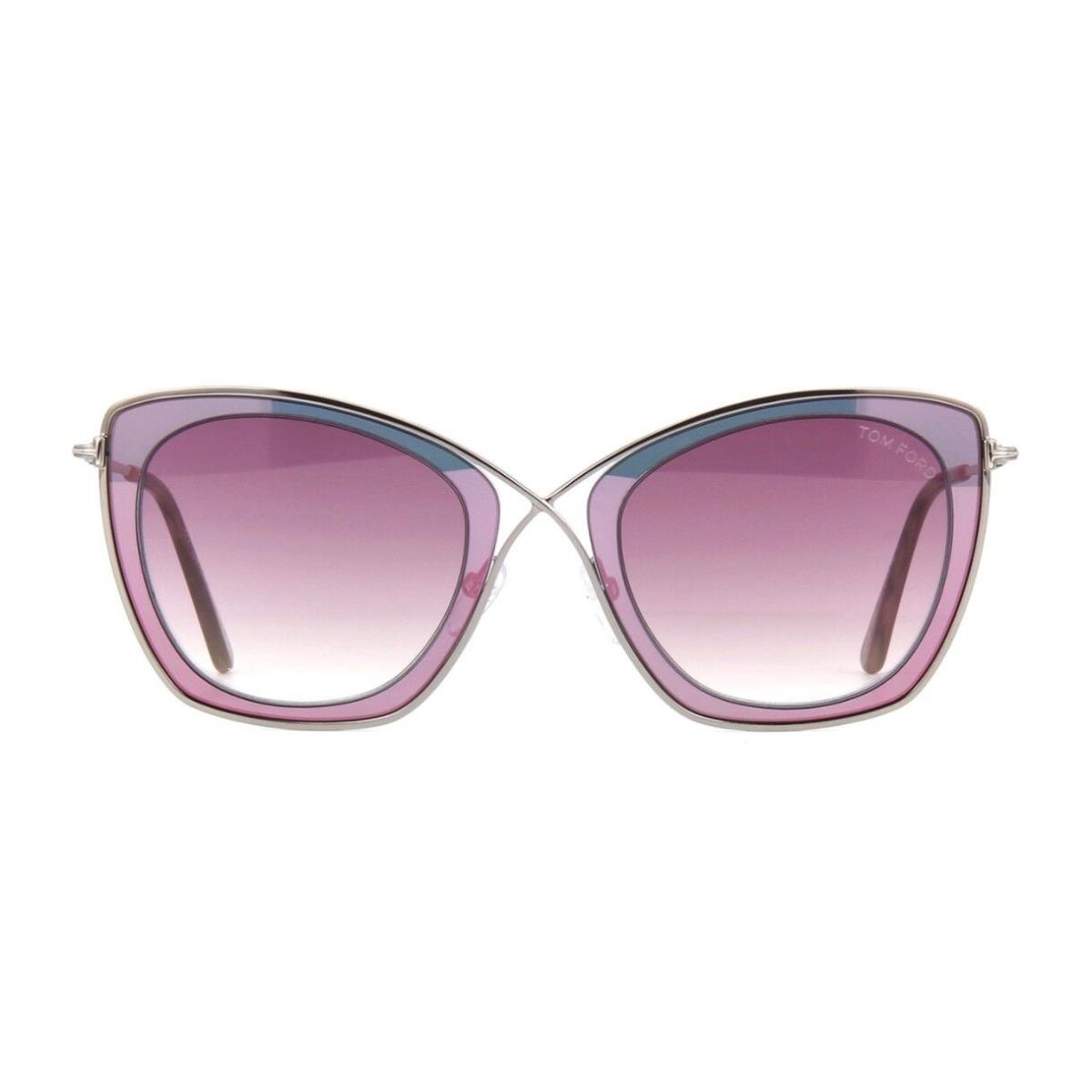 Tom Ford INDIA-02 FT 0605 Silver Pink/pink Shaded 77T Sunglasses