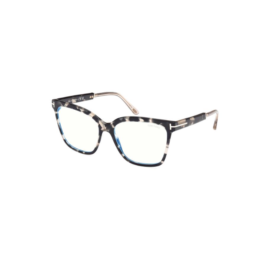 Tom Ford FT5892 005 Coloured Havana Blue Block Lenses Women`s Eyeglasses