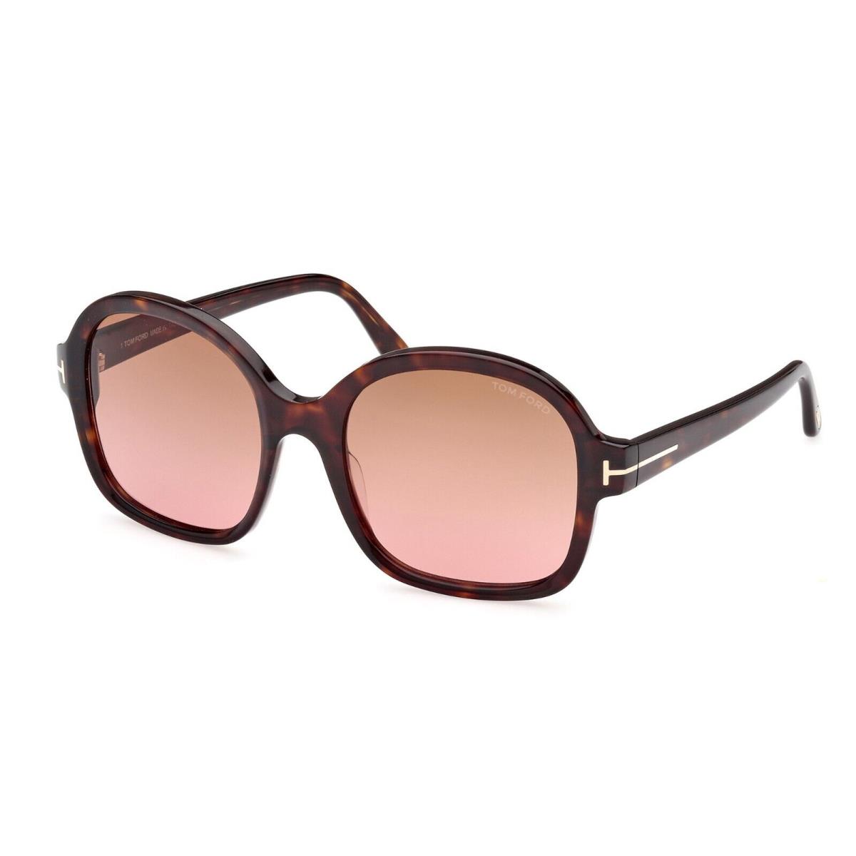 Tom Ford Hanley FT 1034 Dark Havana/light Brown Shaded 52F Sunglasses