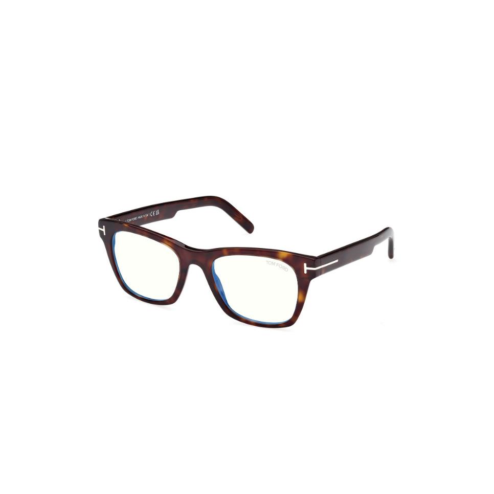 Tom Ford FT5886 052 Dark Havana Block Lenses Square Men`s Eyeglasses