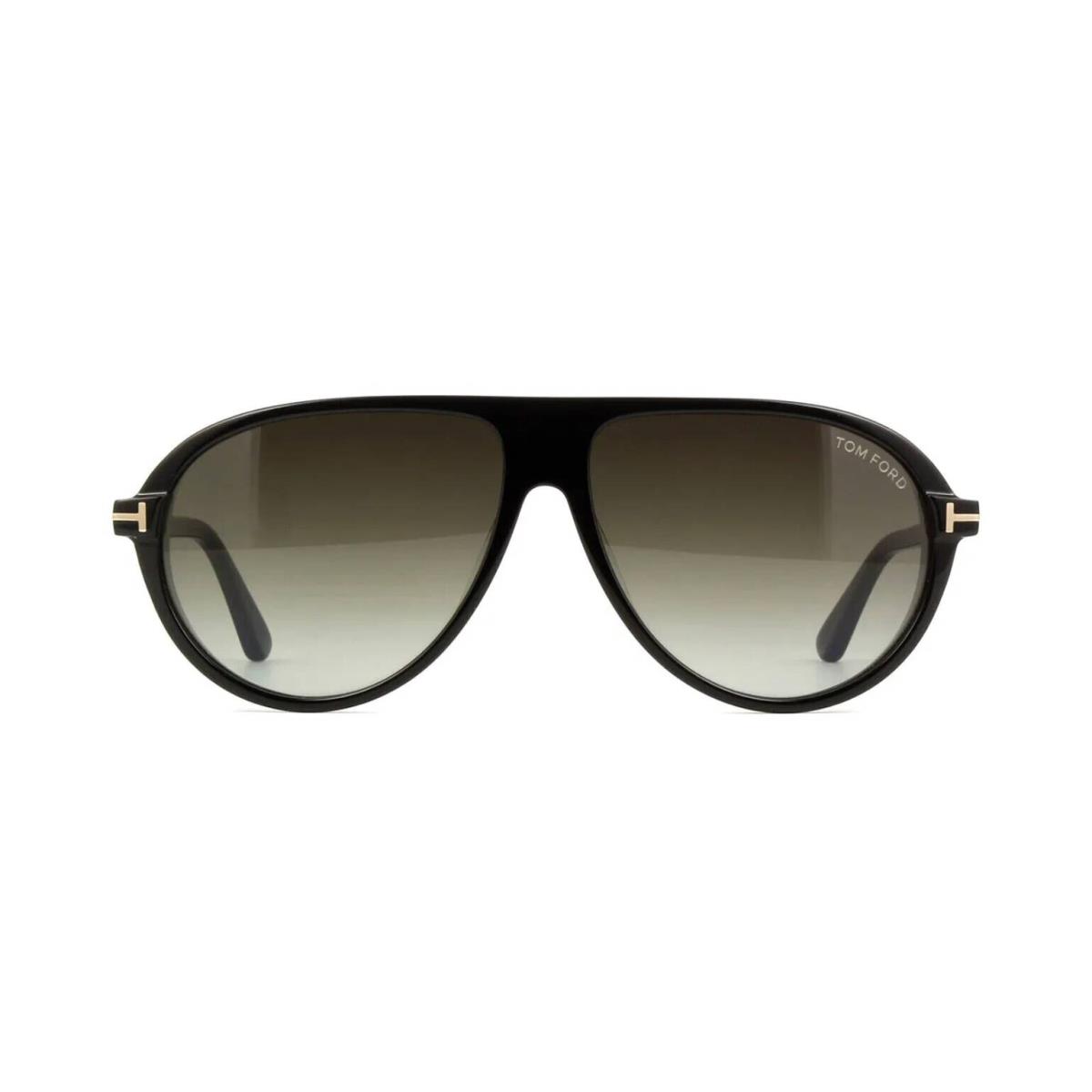 Tom Ford Marcus FT 1023 Shiny Black/grey Green Shaded 01B Sunglasses