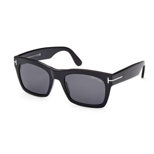 Tom Ford Nico 02 FT1062 01A Shiny Black/smoke Square Men`s Sunglasses