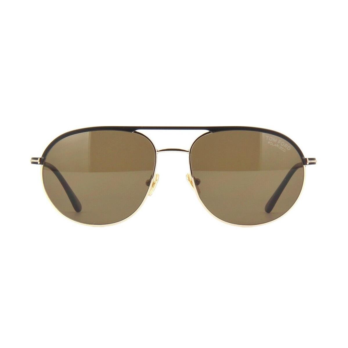Tom Ford Gio FT 0772 Matte Black Gold/brown Polarized 02H Sunglasses