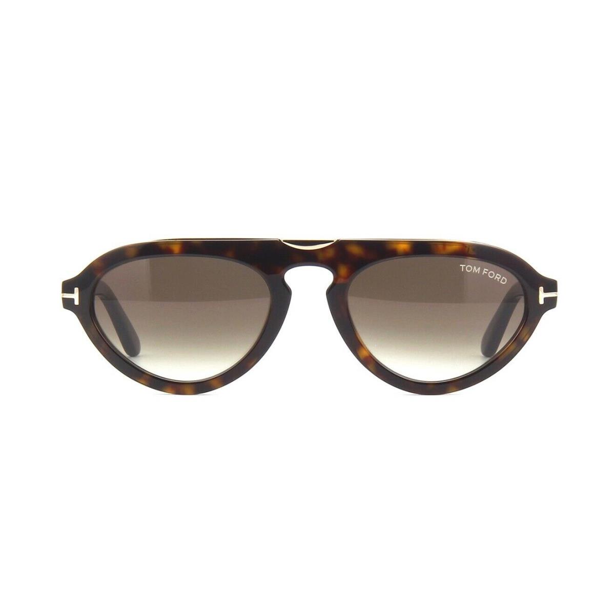 Tom Ford MILO-02 FT 0737 Dark Havana Gold/roviex Shaded 52K Sunglasses