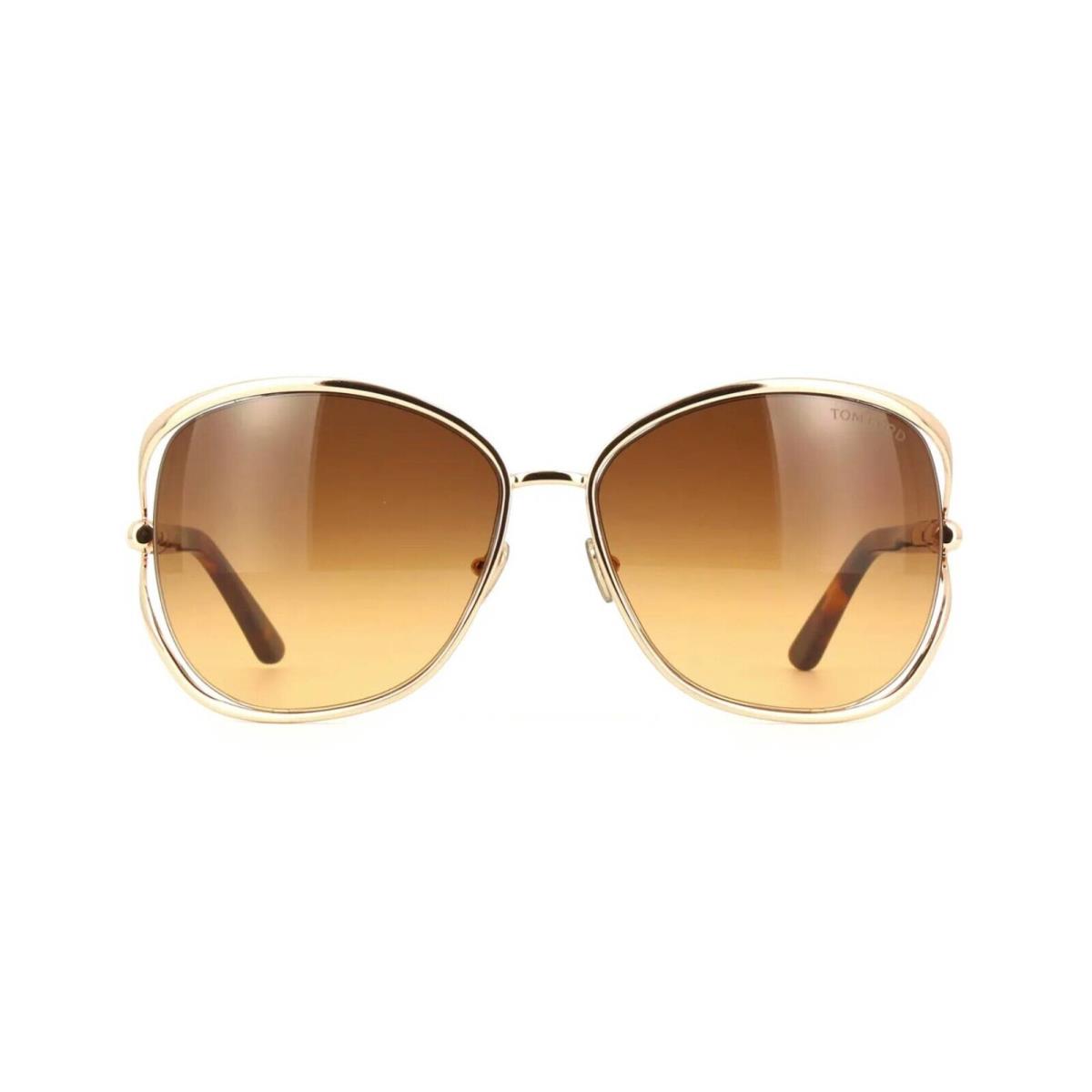 Tom Ford Marta FT 1091 Havana Shiny Gold/brown Shaded 28F Sunglasses
