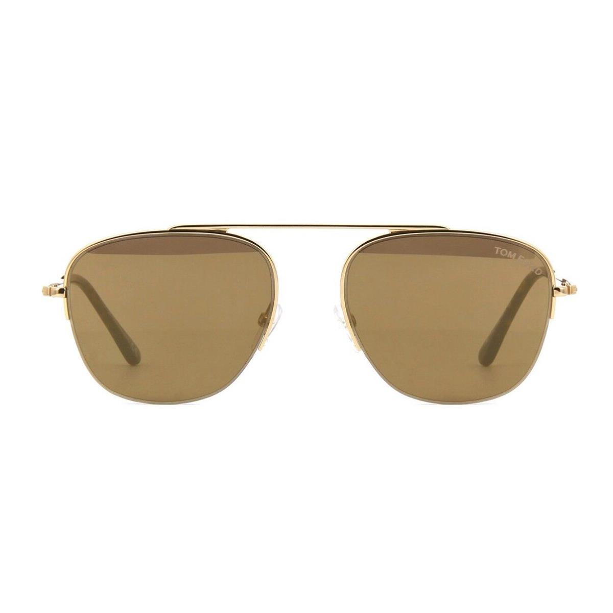 Tom Ford Abott FT 0667 Gold/brown with Gold Mirror 30G Sunglasses