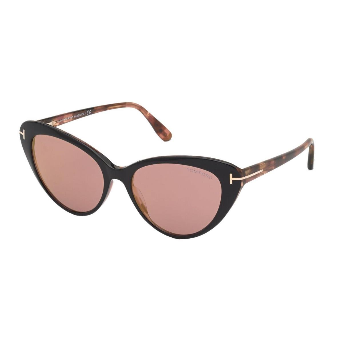 Tom Ford Harlow FT 0869 Black Havana/violet Shaded 05Z Sunglasses