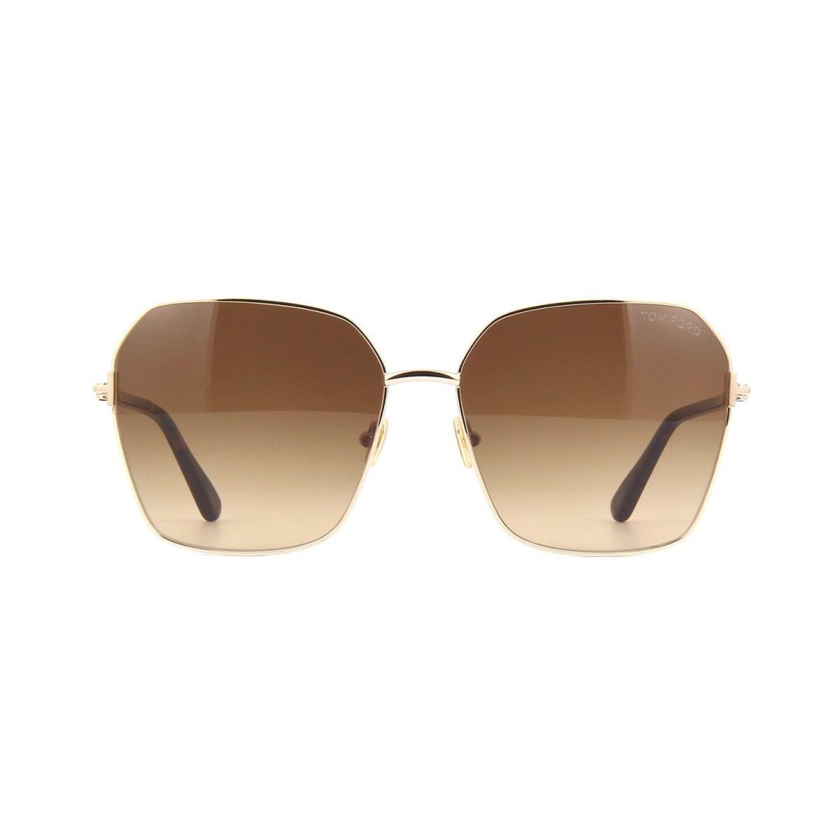 Tom Ford CLAUDIA-02 FT 0839 Dark Havana/brown Shaded 52F Sunglasses