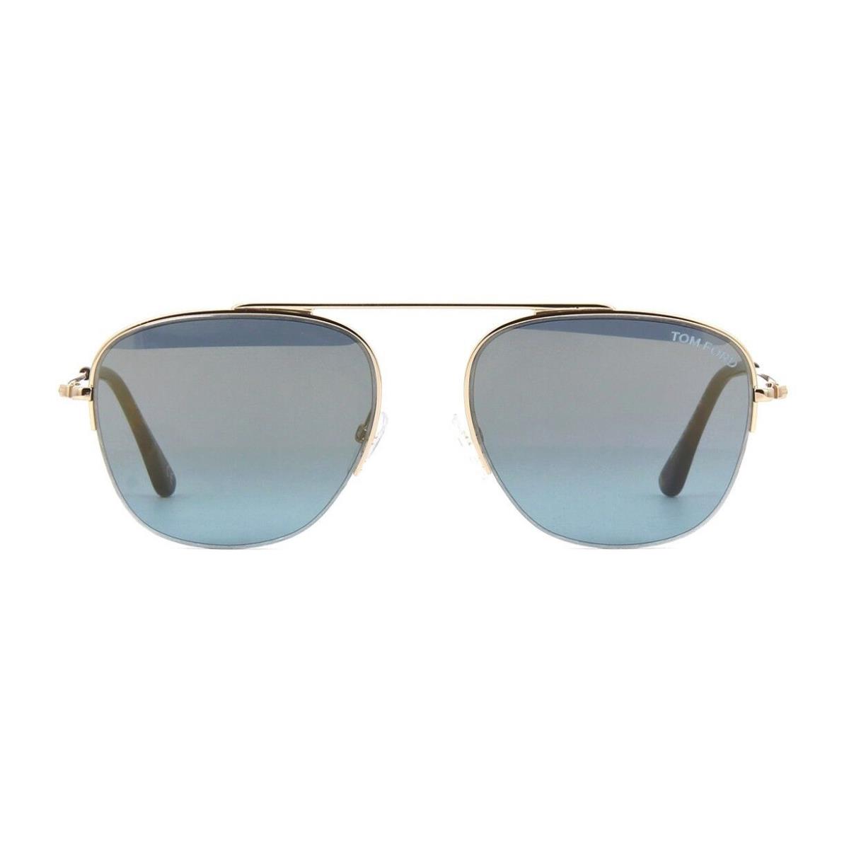 Tom Ford Abott FT 0667 Rose Gold/blue Gold Flash Mirror 28X Sunglasses