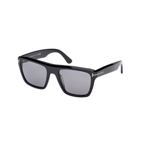 Tom Ford FT1077-N 01D Shiny Black / Smoke Polarized Square Men`s Sunglasses