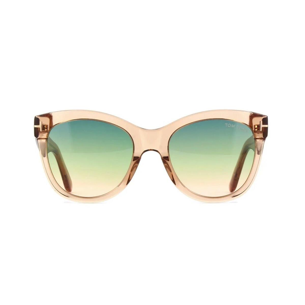 Tom Ford Wallace FT 0870 Shiny Light Brown Crystal/green Shaded 45P Sunglasses