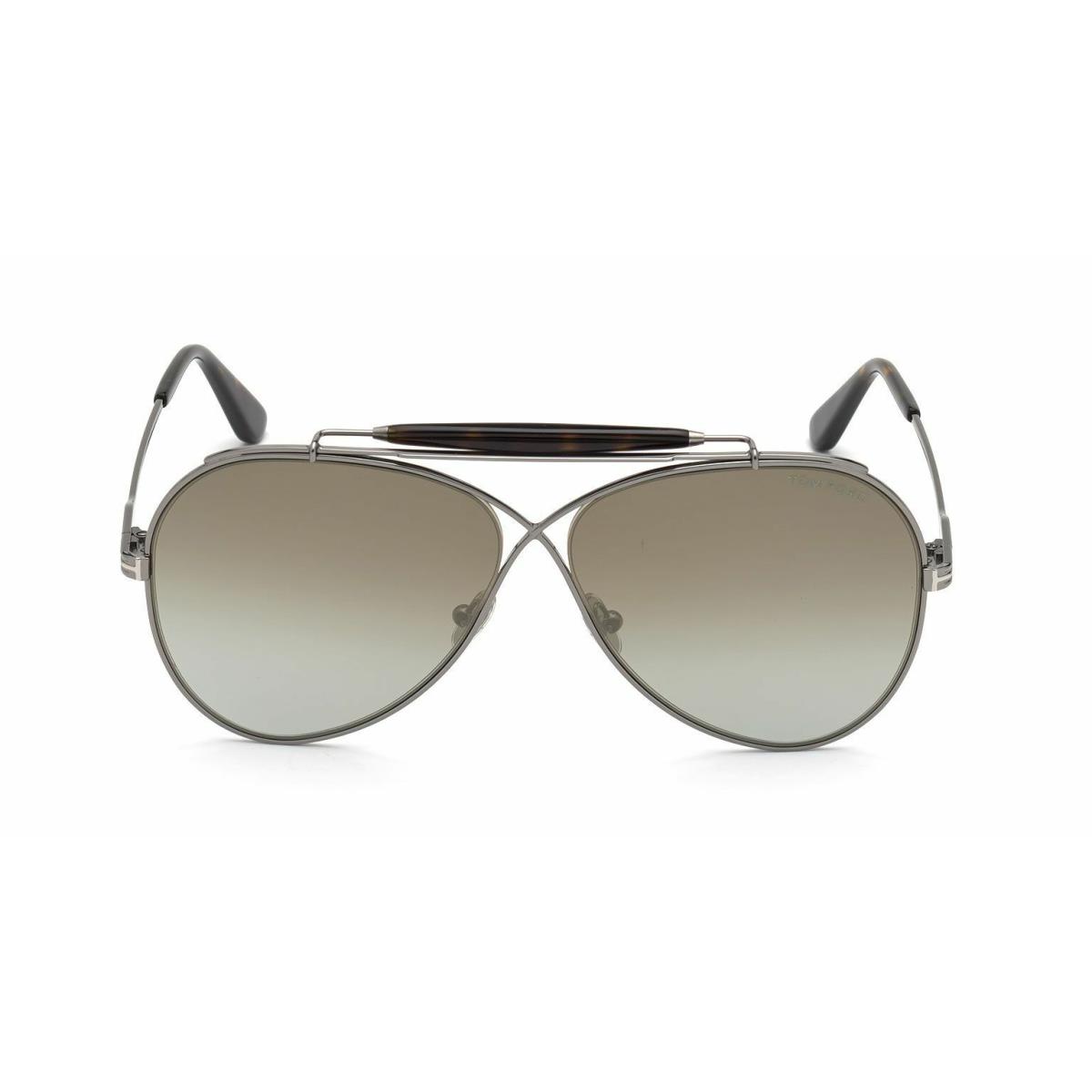 Tom Ford Holden FT 0818 Shiny Anthracite/green Brown Mirrored 08G Sunglasses