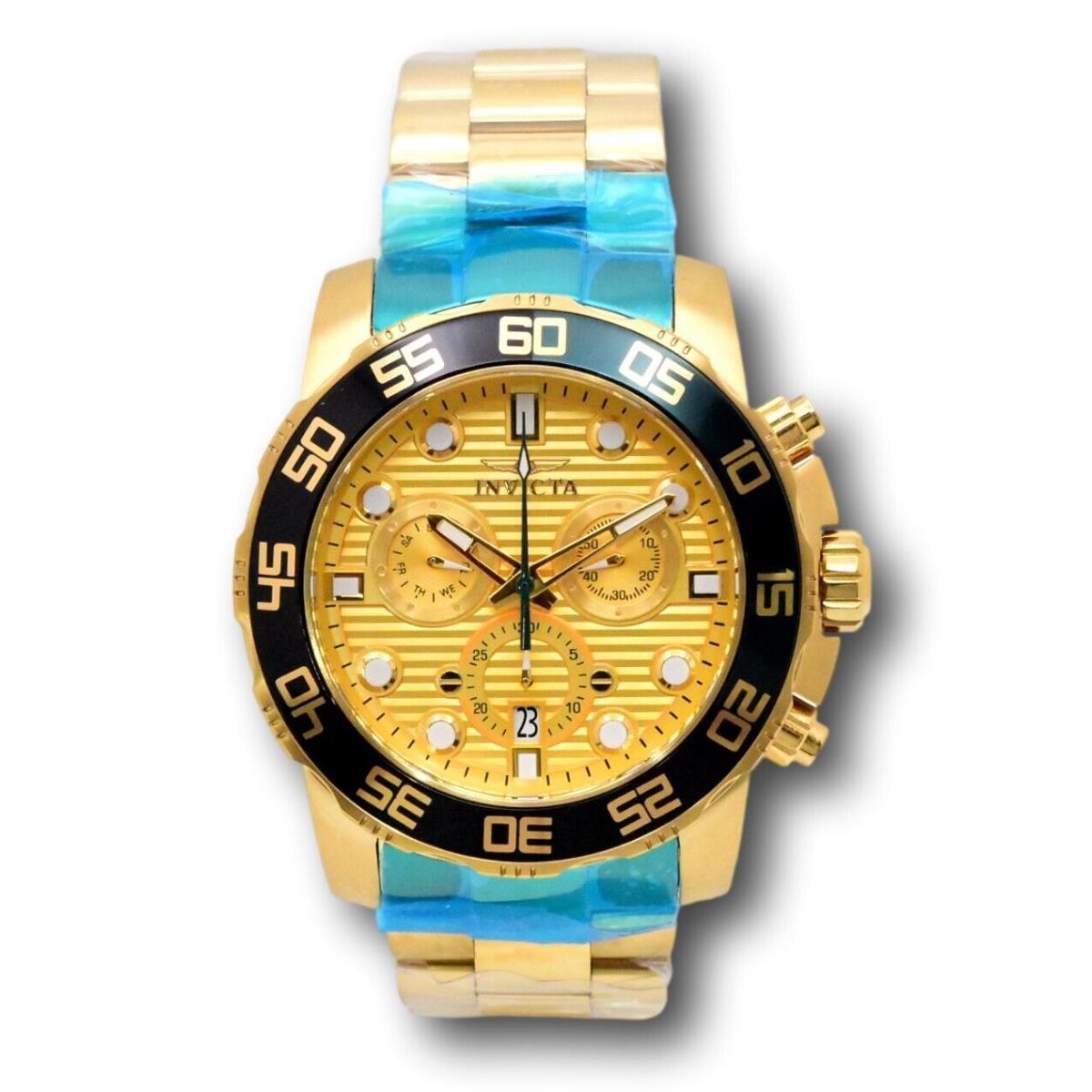 Invicta Pro Diver Men`s 50mm 18K Gold-plated Stainless Chronograph Watch 21554