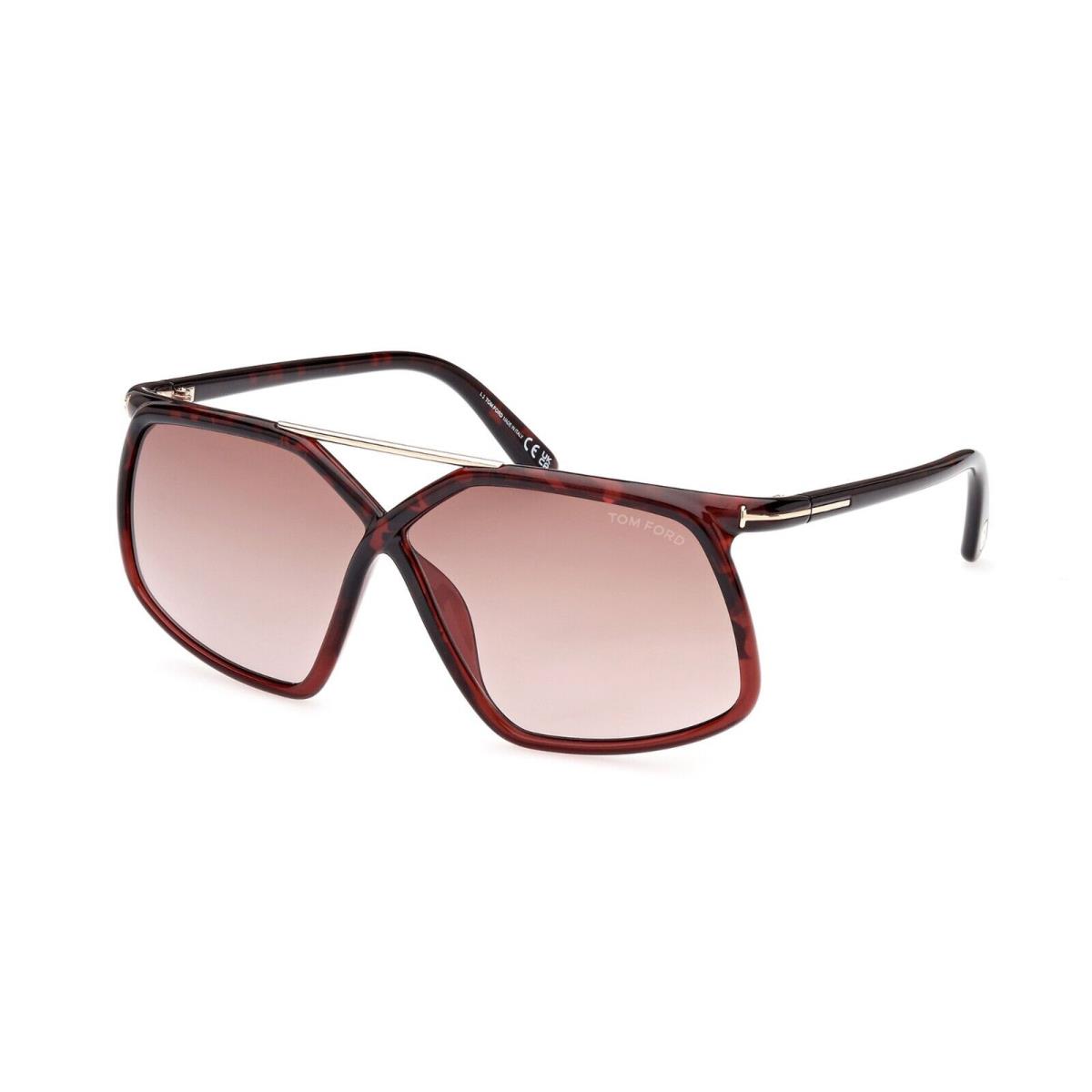 Tom Ford Meryl FT 1038 Red Havana/violet Pink Shaded 56Z Sunglasses