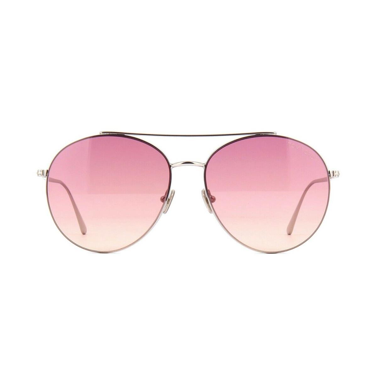 Tom Ford Cleo FT 0757 Silver/pink 16F Sunglasses