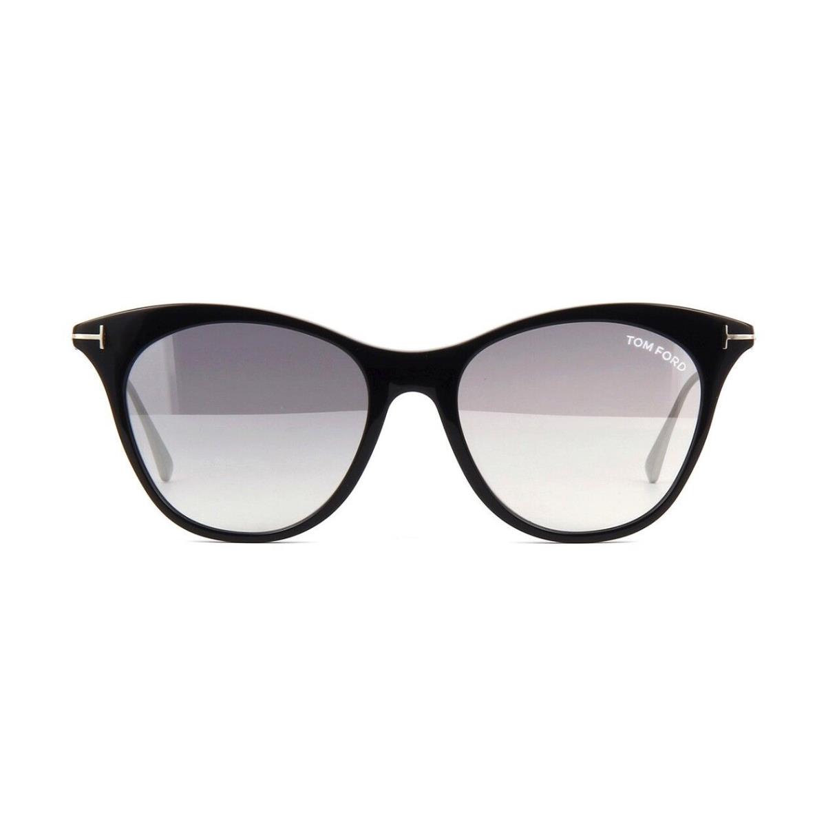 Tom Ford Micaela FT 0662 Shiny Black/grey with Silver Mirror 01C Sunglasses