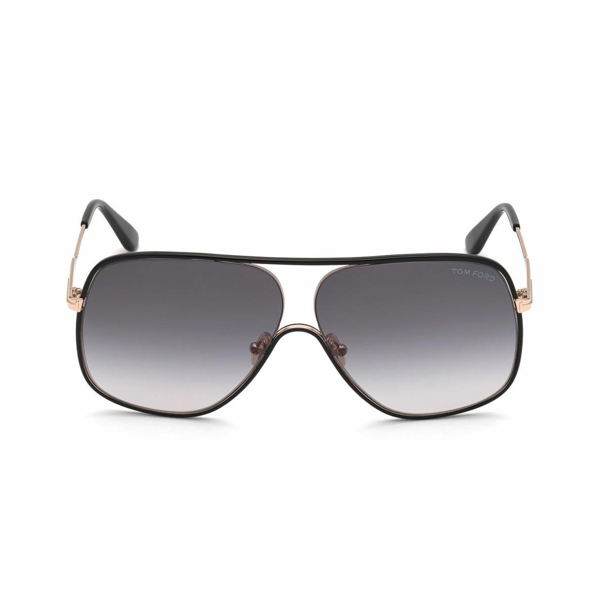 Tom Ford Brady FT 0841 Black Rose Gold/grey Shaded 28B Sunglasses