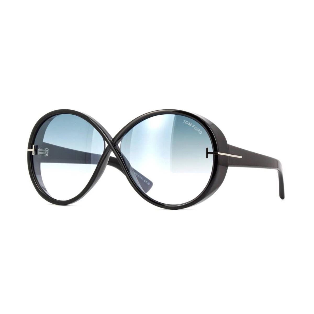 Tom Ford EDIE-02 FT 1116 Black/blue Grey Shaded Mirrored 01X Sunglasses