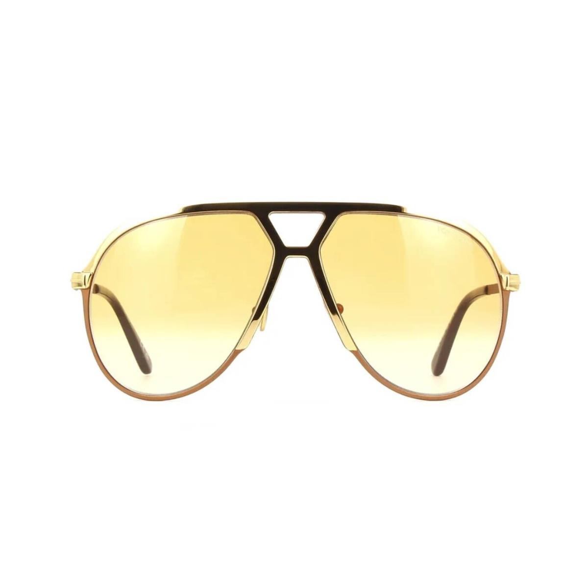 Tom Ford Xavier FT 1060 Shiny Gold/brown Shaded 30F Sunglasses