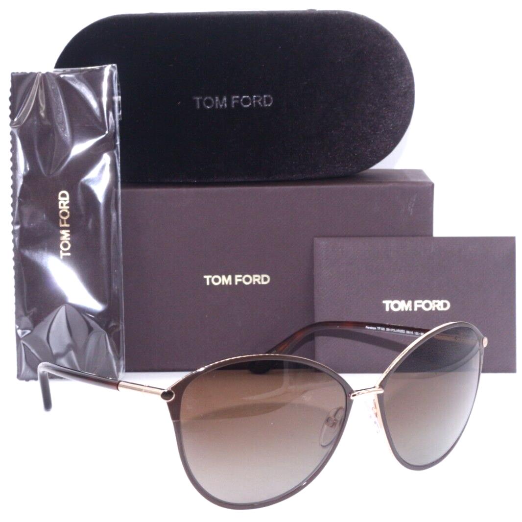 Tom Ford TF 320 28H Penelope Brown Gold W/brown Polarized Lens Sunglasses 59-15 - Frame: BROWN ON GOLD, Lens: POLARIZED BROWN GRADIENT