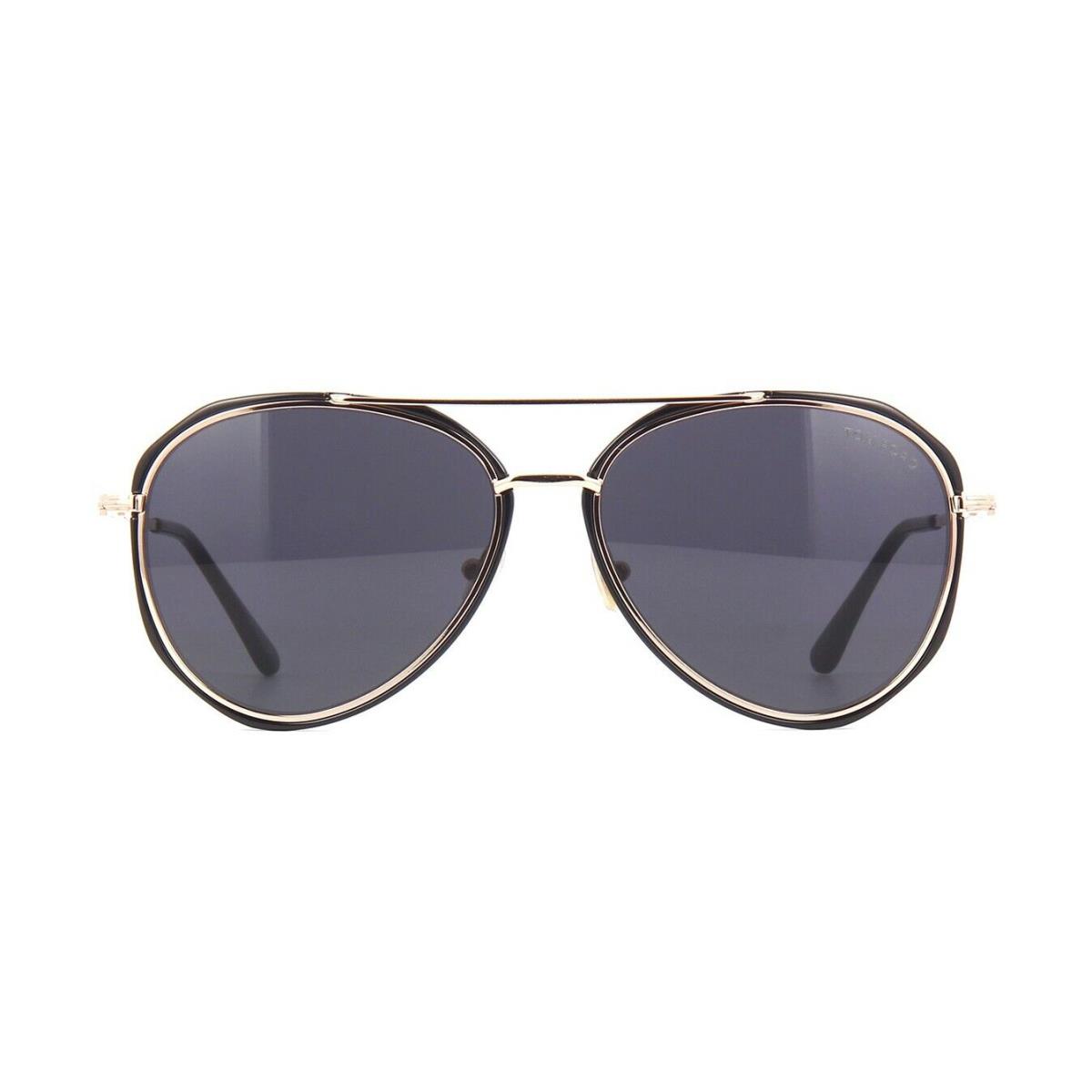 Tom Ford Vittorio FT 0749 Black/dark Grey 01A Sunglasses - Frame: Black, Lens: Gray