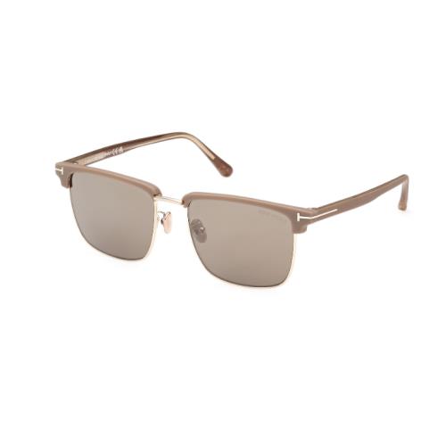 Tom Ford Hudson 02 FT0997 H 52L Palegold/roviex Mirrored Square Men`s Sunglasses