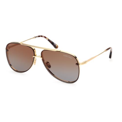 Tom Ford Leon FT1071 30F Deep Gold/brown Gradient Soft Square Men`s Sunglasses