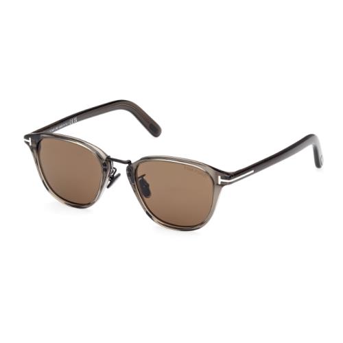 Tom Ford FT1049 D 20J Shiny Grey/ Roviex Square Men`s Sunglasses