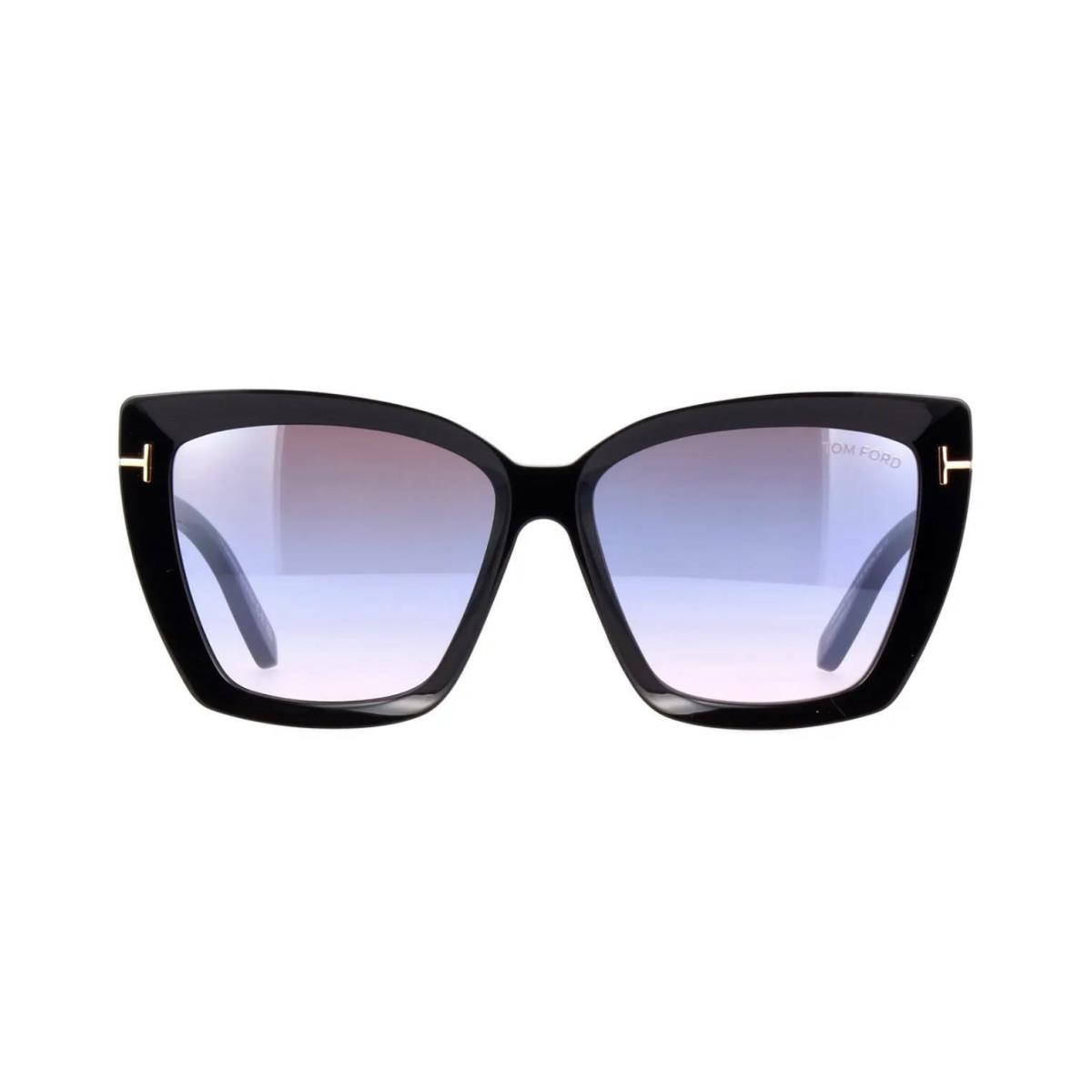 Tom Ford SCARLET-02 FT 0920 Shiny Black/blue Brown Shaded Flash 01B Sunglasses