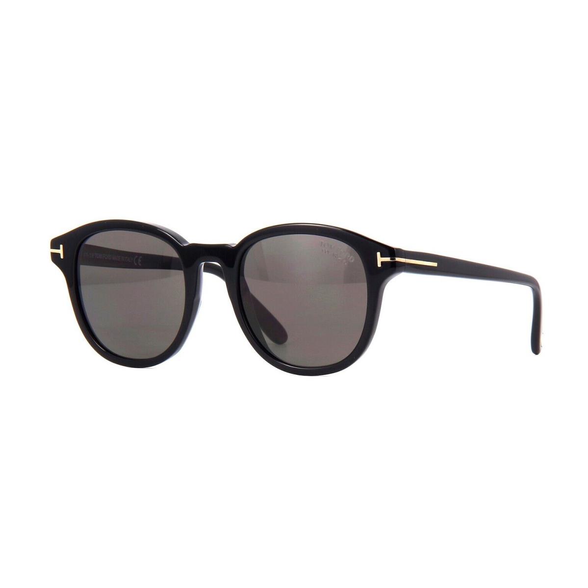 Tom Ford Jameson FT 0752 Shiny Black/grey Polarized 01D Sunglasses - Frame: Black, Lens: Gray