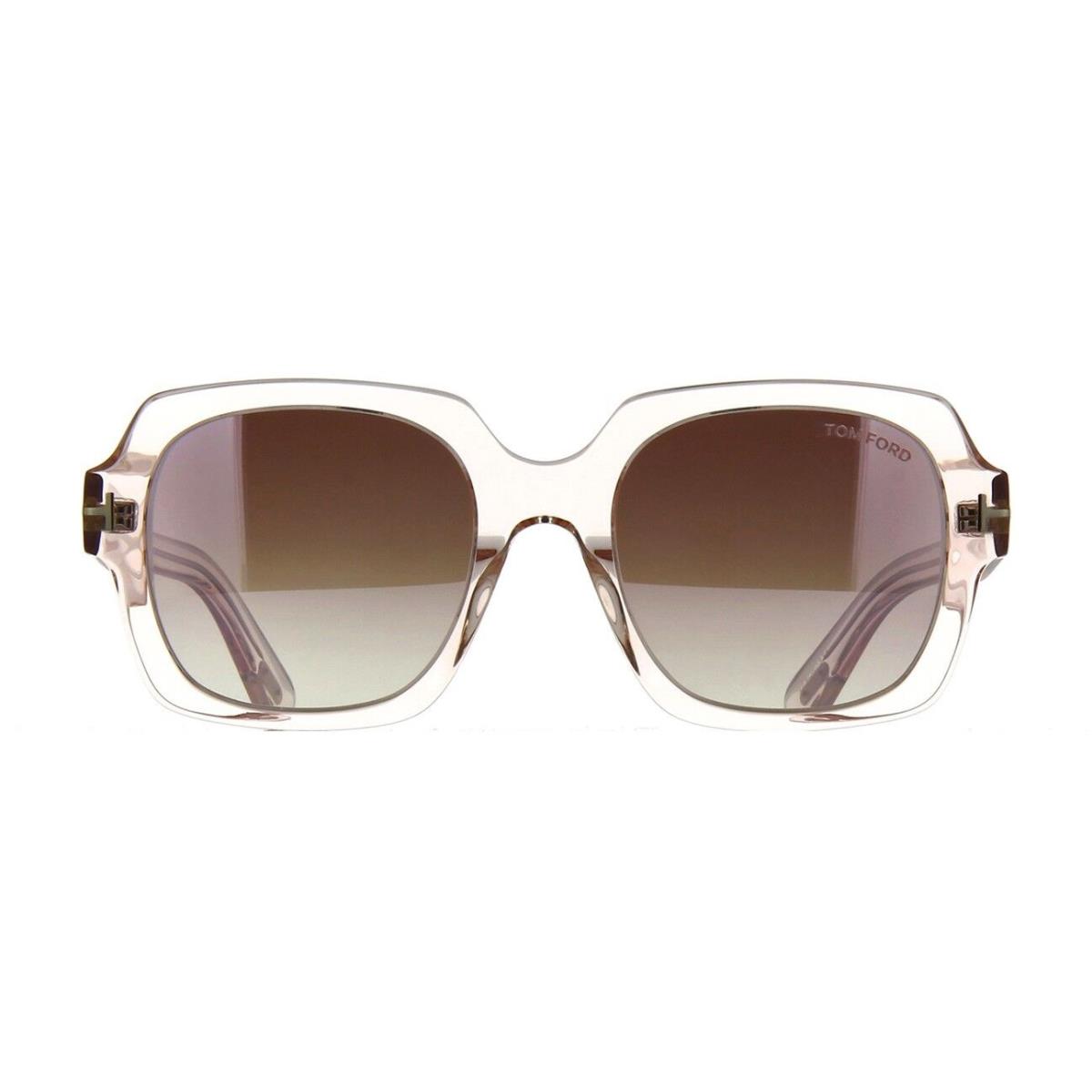 Tom Ford Autumn FT 0660 Pink Crystal/violet Shaded Mirror 72Z Sunglasses